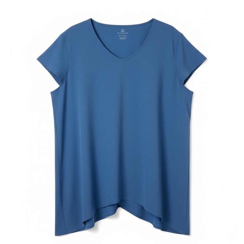 ✨Ascend Women's Turquoise Plus Size Flowy Light Weight‎ Tulip Back Blouse Sz 2X